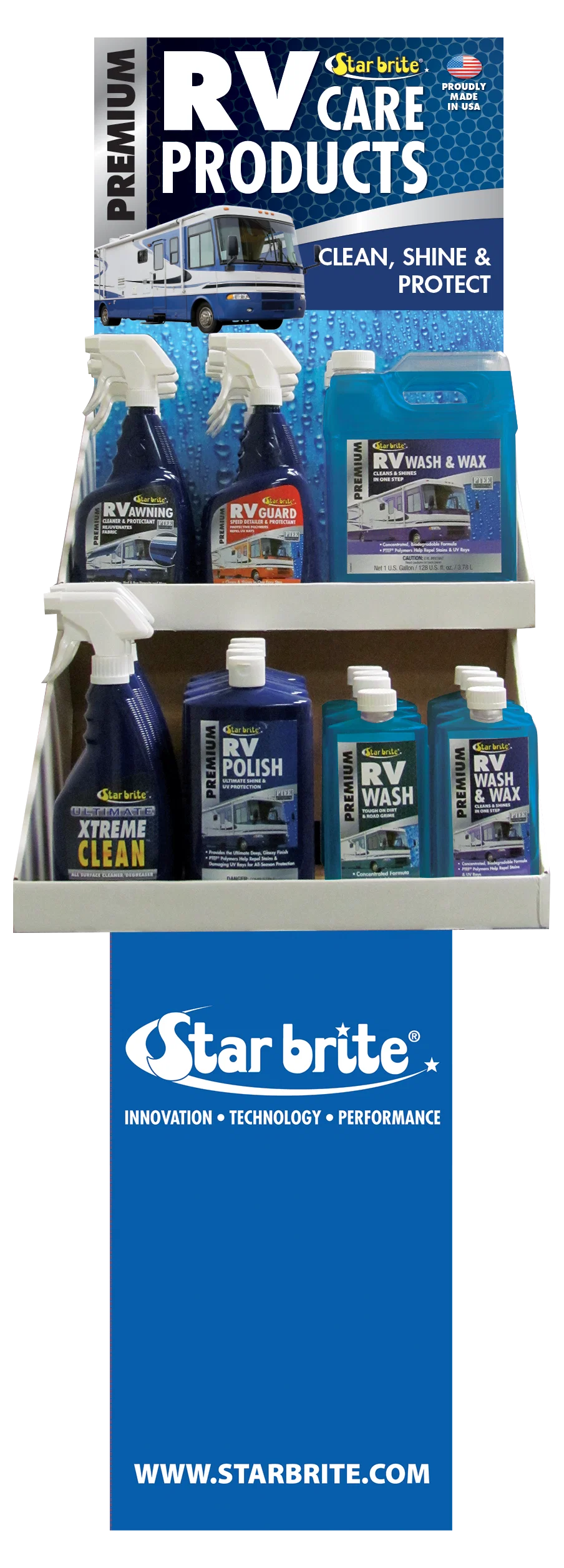 073690 – STAR BRITE Point Of Purchase Display, RV Care Products Display Standing Pegboard With US Label
